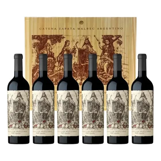 Vino Malbec Argentino 750ml Caja Madera X6 Catena Zapata